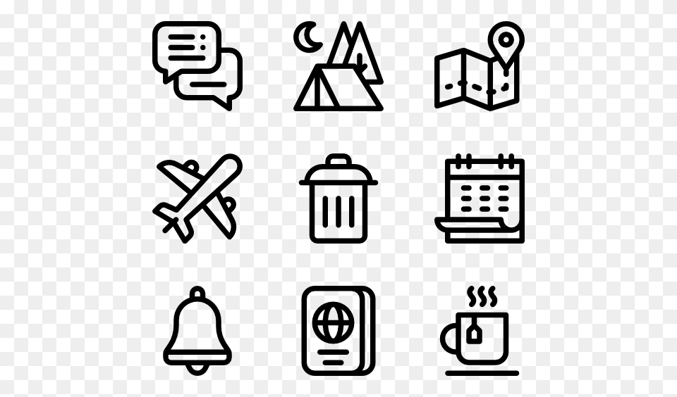 Airplane Icons, Gray Free Png Download