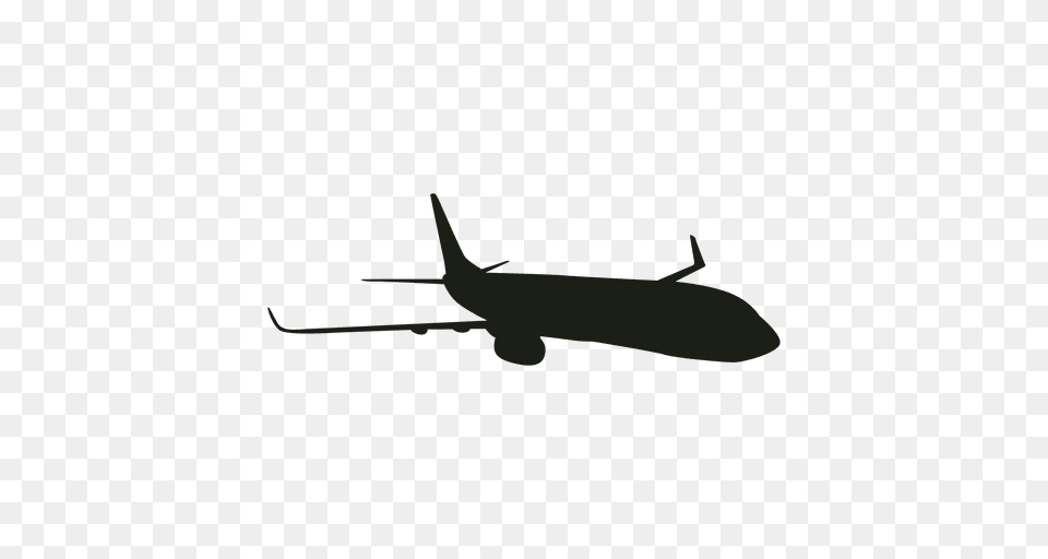 Airplane In Flight Silhouette, Aircraft, Airliner, Transportation, Vehicle Png