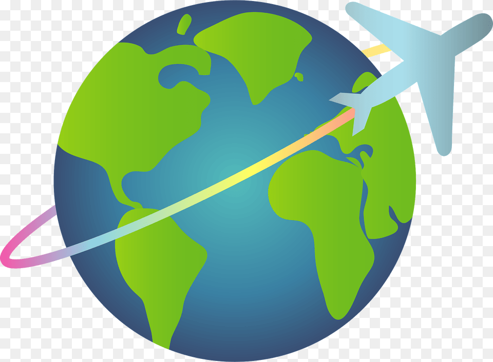 Airplane Is Circling The Globe Clipart, Astronomy, Outer Space, Planet, Animal Free Png Download