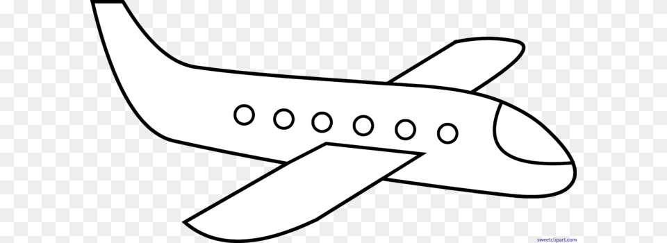 Airplane Lineart Clip Art, Aircraft, Transportation, Vehicle, Airliner Free Png