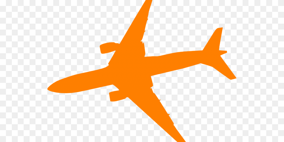 Airplane Logo Orange Orange Airplane Clipart, Aircraft, Transportation, Vehicle, Airliner Png Image