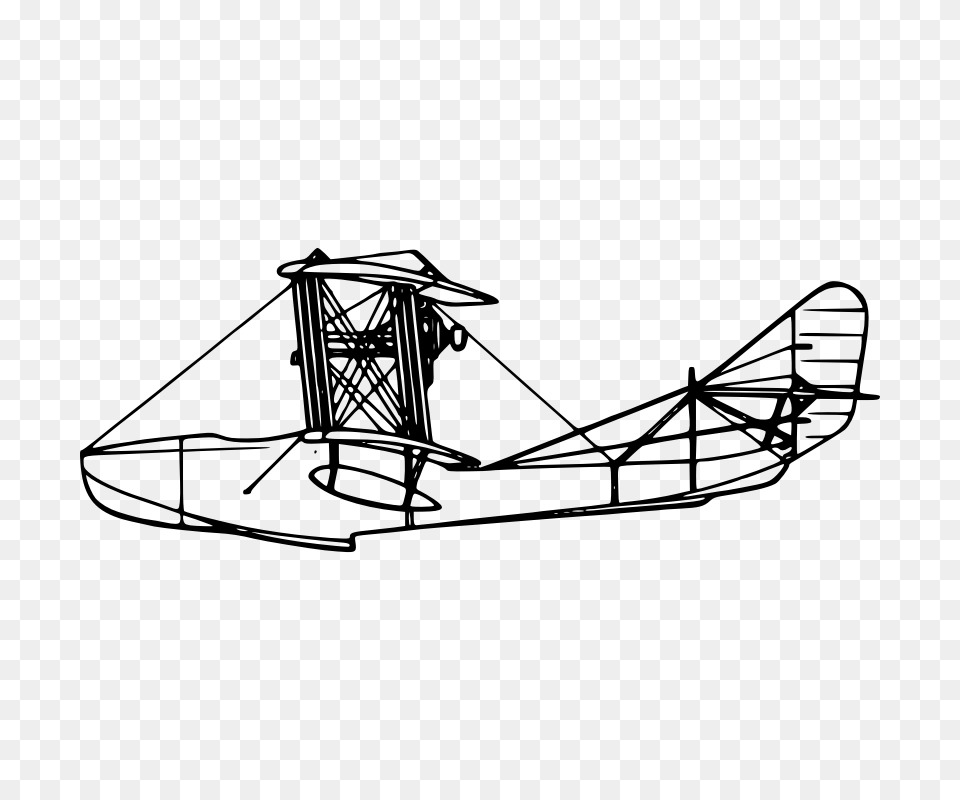 Airplane Outline Clip Art, Gray Free Png