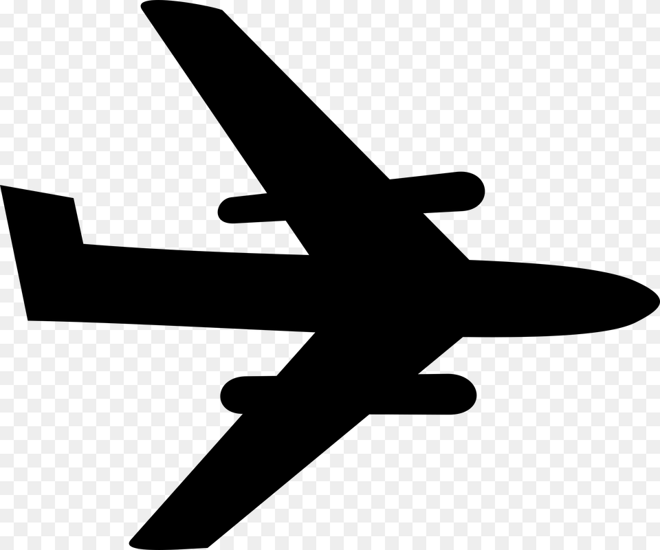 Airplane Photo Clipart, Gray Png