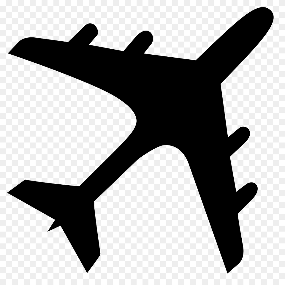Airplane Silhouette, Gray Free Png