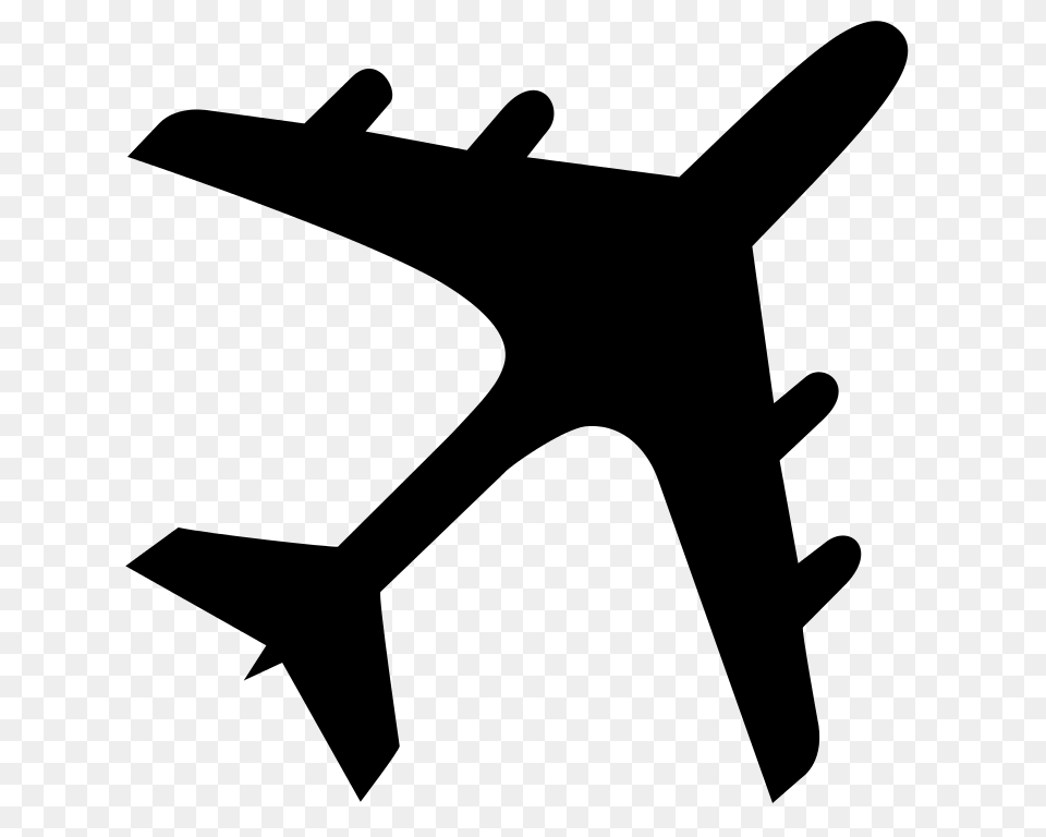Airplane Silhouette, Gray Png Image