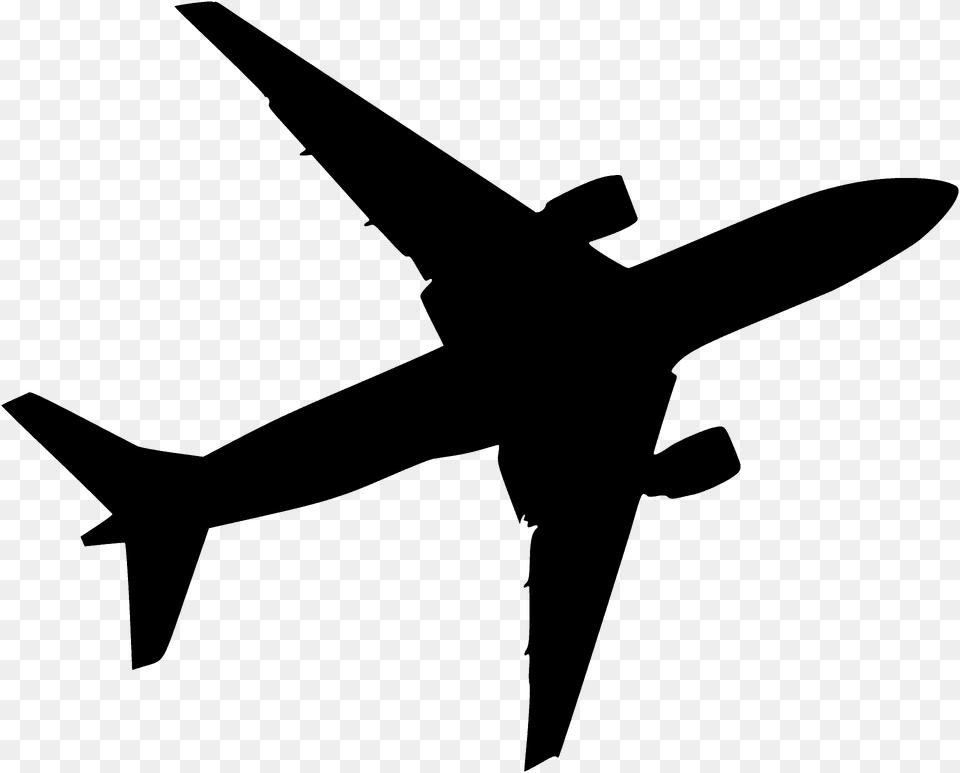 Airplane Silhouette, Aircraft, Transportation, Vehicle, Airliner Free Transparent Png