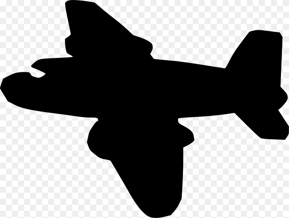 Airplane Silhouette Drawing Clip Art Nickelodeon Logo Plane, Gray Free Transparent Png