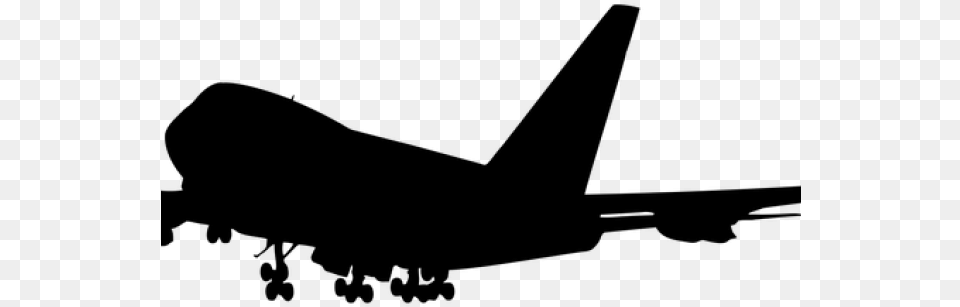 Airplane Silhouette Jumbo Jet Silhouette, Gray Free Png