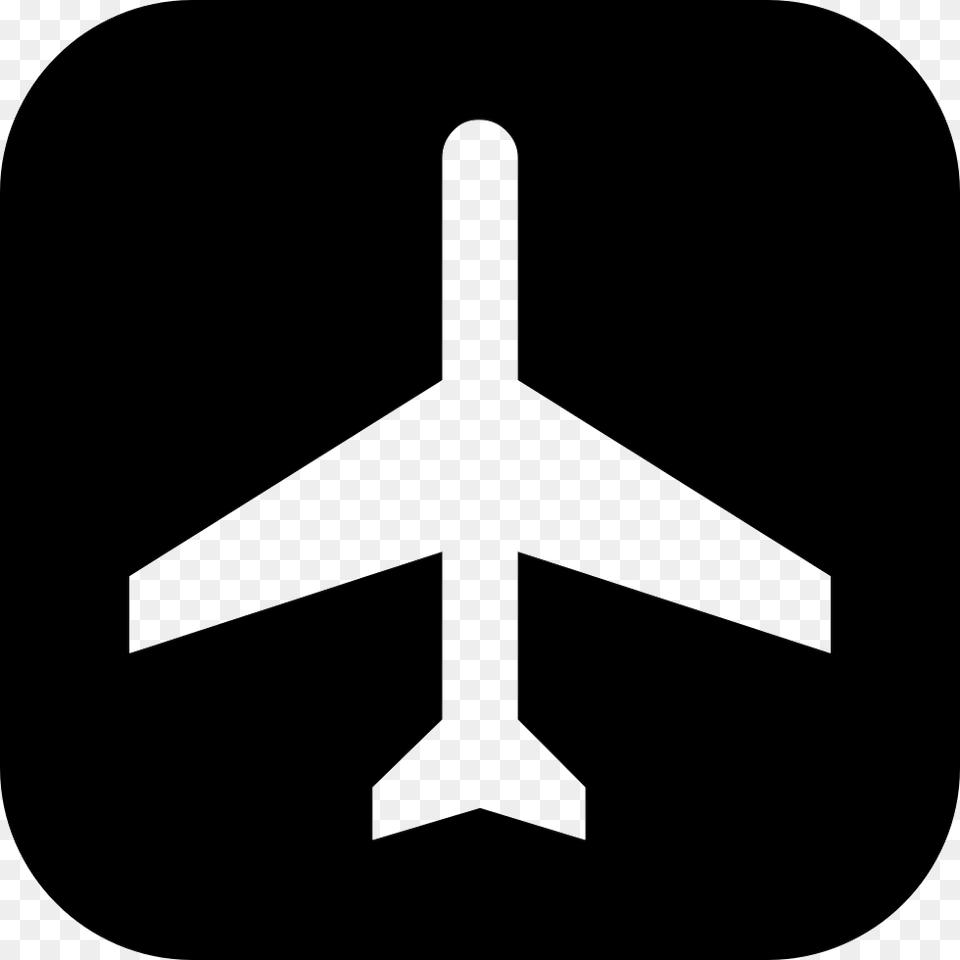 Airplane Silhouette On Square Background Icon, Aircraft, Airliner, Transportation, Vehicle Png