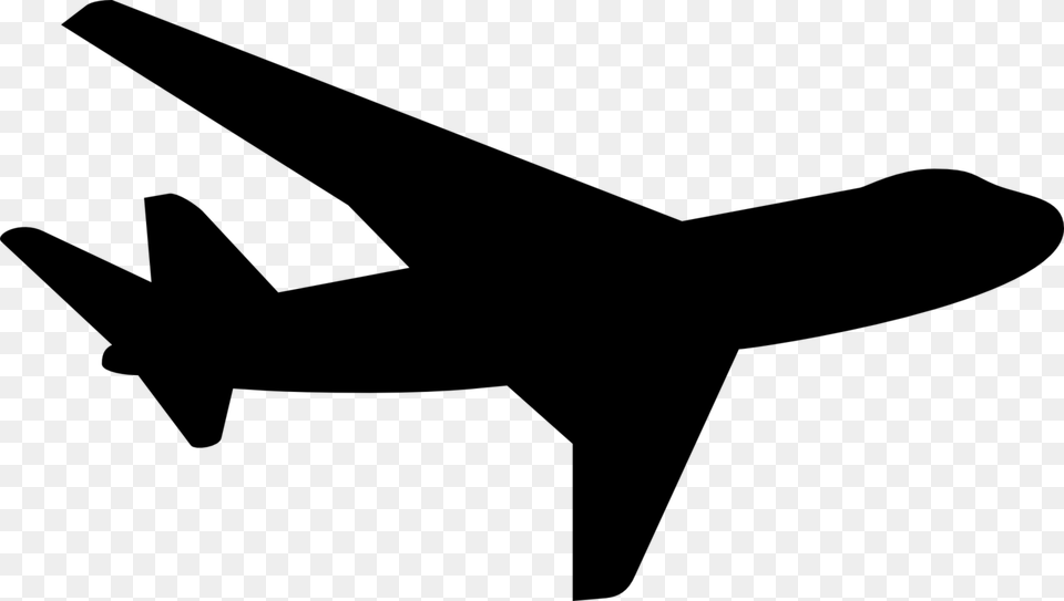 Airplane Silhouette S, Gray Free Transparent Png