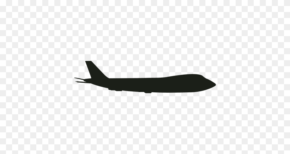 Airplane Silhouette Side View, Aircraft, Transportation, Vehicle, Airliner Png