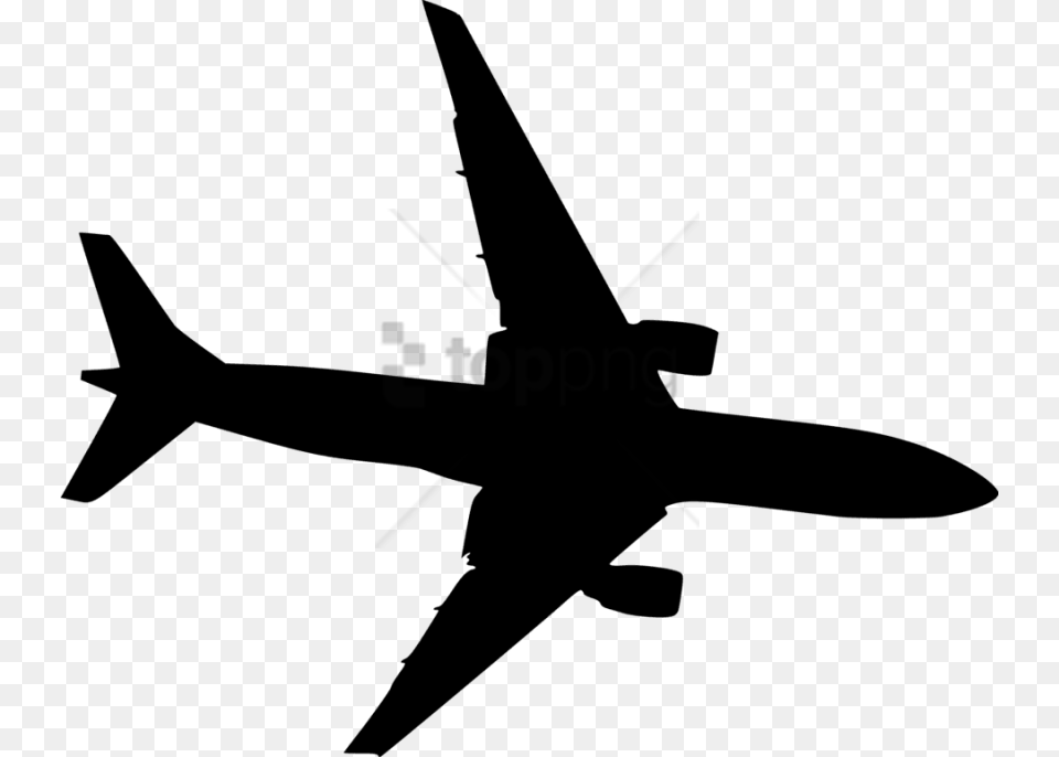 Airplane Silhouette Transparent Background Plane Vector, Aircraft, Airliner, Transportation, Vehicle Png
