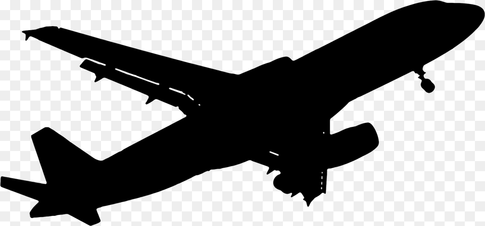 Airplane Silhouette Wide Body Aircraft, Lighting, Firearm, Gun, Rifle Free Png Download