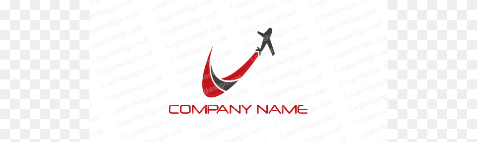 Airplane Swoosh Around Present Logo Template Png