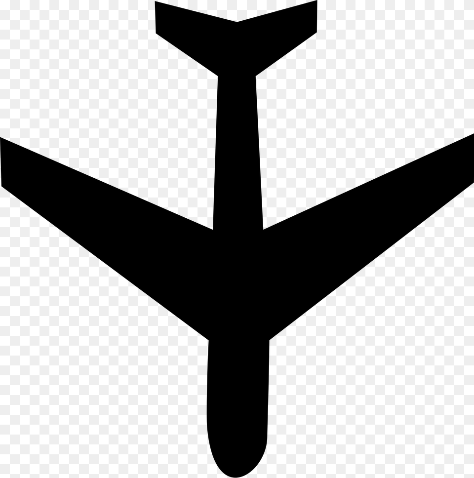 Airplane Top Down Plane Svg Icon, Gray Free Transparent Png