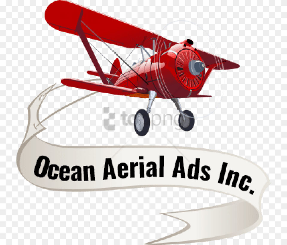 Airplane With Banner Image With Ocean City Nj Plane Advertising, Aircraft, Transportation, Vehicle, Biplane Free Png Download