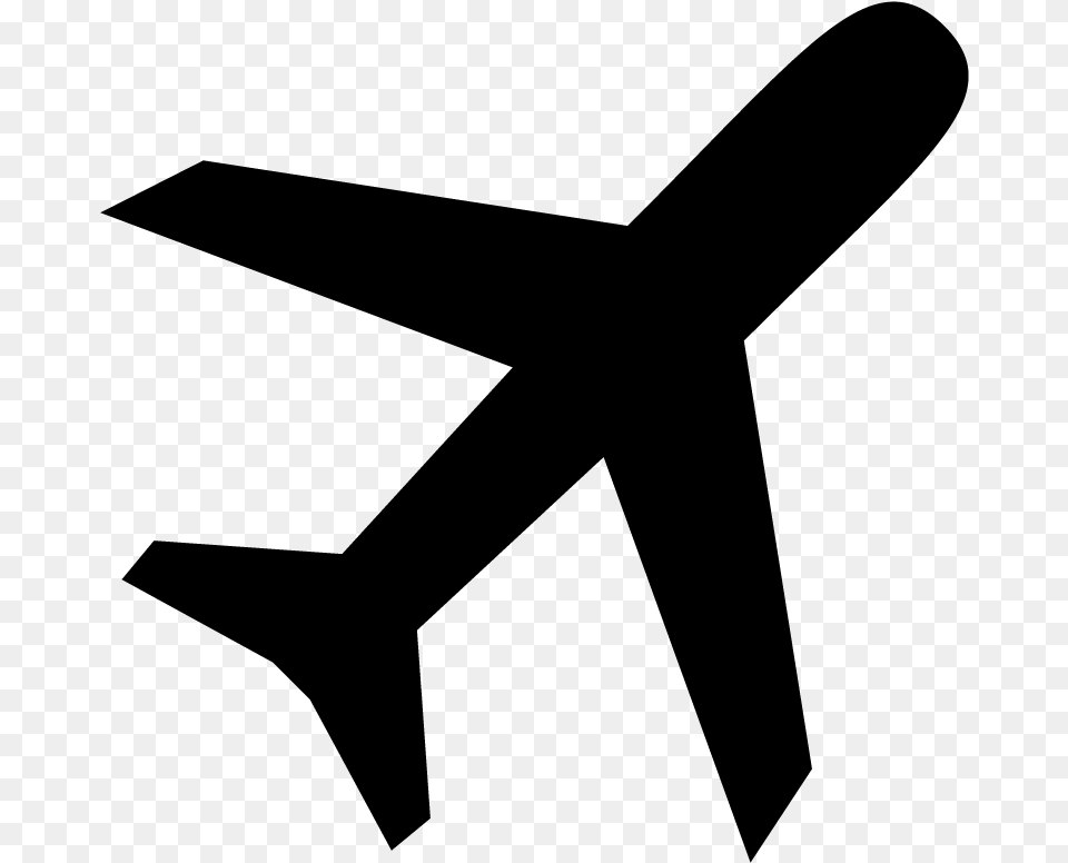 Airplanelineclip Travel Icon Black And White, Gray Free Png Download