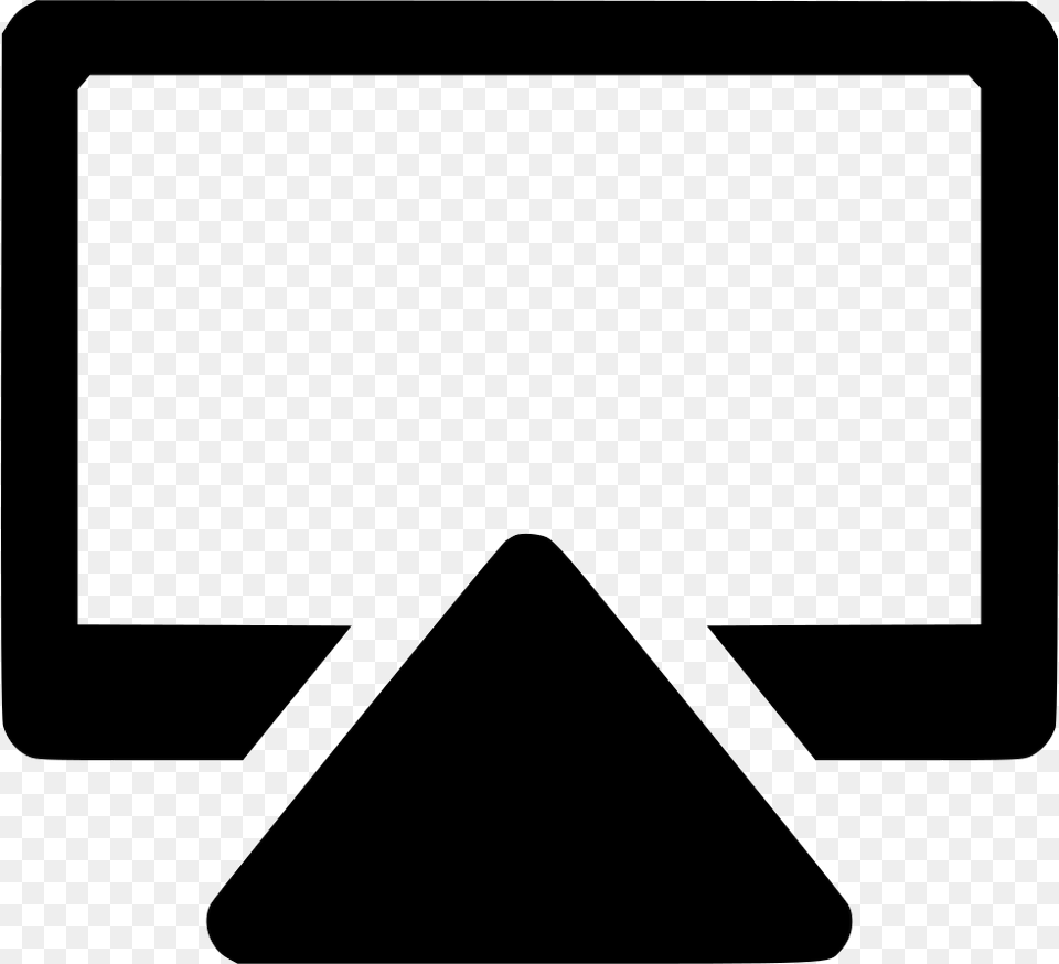 Airplay Stream Icon, Electronics, Screen, Triangle, Blackboard Free Png Download