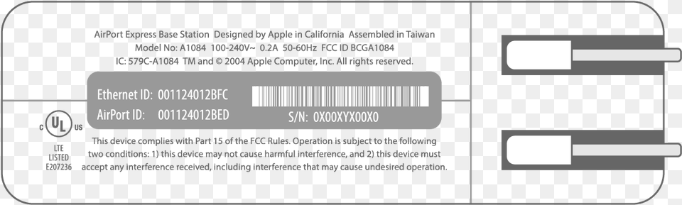 Airport Express Airport Extreme Serial Number, Adapter, Electronics, Text Free Png