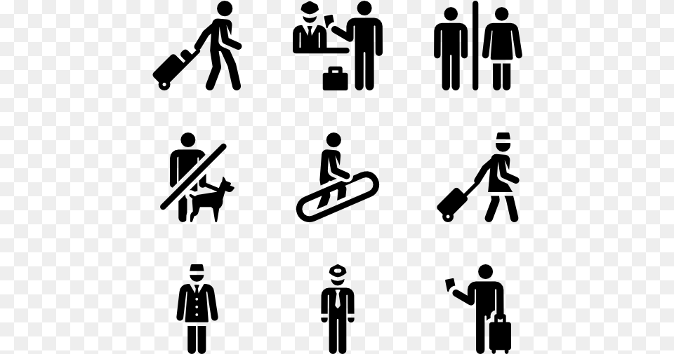 Airport Human Pictograms Airport Icons, Gray Free Png Download