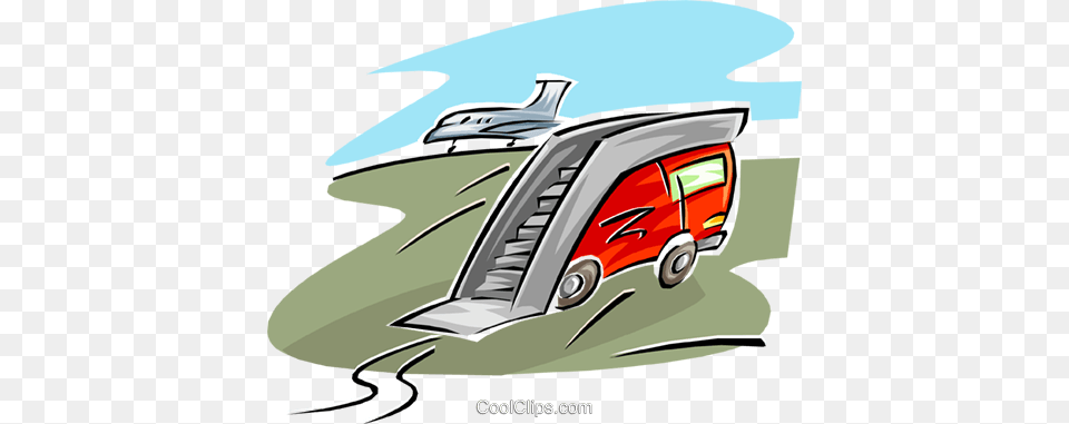 Airport Landing Stairs Royalty Vector Clip Art Illustration, Vehicle, Van, Transportation, Caravan Free Png Download
