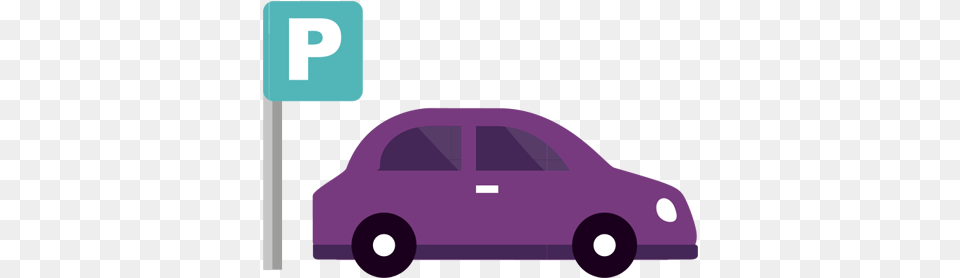 Airport Parking Park Car Flat Icon, Sedan, Transportation, Vehicle, Purple Free Png Download