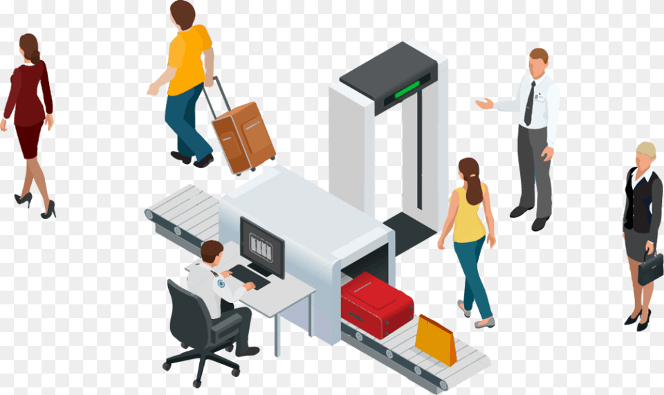 Airport Safety Control X Ray Machine Airport Clipart, Adult, Person, Man, Male Free Png
