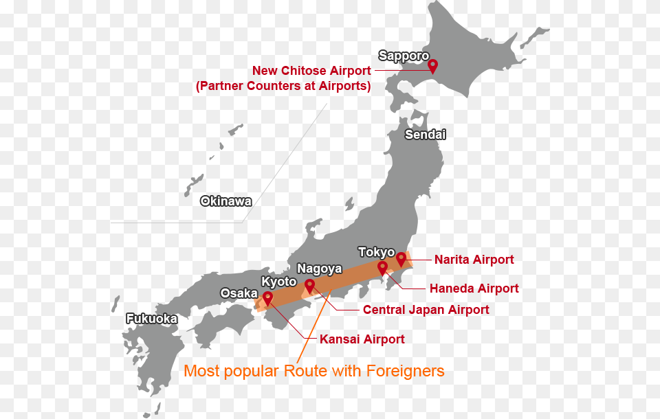 Airport Stores Japan Map With Airport, Text Free Png