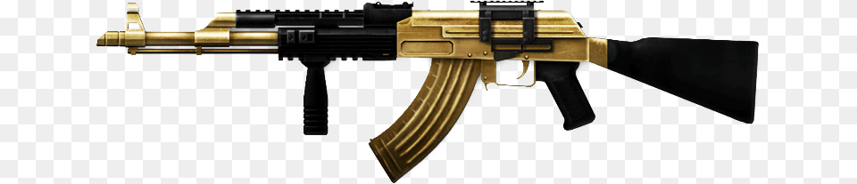 Airsoft Ak47 Gold Gold Ak47 Gold Ak 47 Golden Ak 47, Firearm, Gun, Rifle, Weapon Free Transparent Png