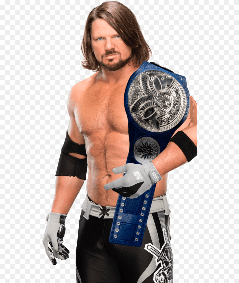 Aj Styles Tag Team Champion, Adult, Person, Glove, Female Free Png Download