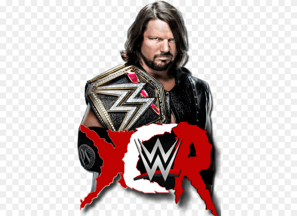 Aj Styles Wwe Champion Download Aj Styles Holding Wwe Championship, Clothing, Coat, Jacket, Accessories Png