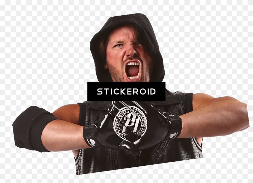 Aj Styles Wwe Shout, Clothing, Glove, Adult, Face Png Image