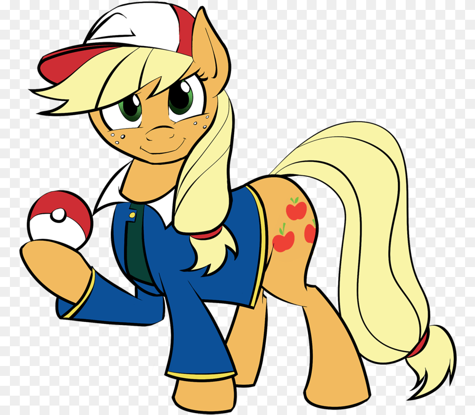 Aj The Pokemon Trainer By Acesential Applejack Pikachu, Baby, Person, Banana, Produce Png