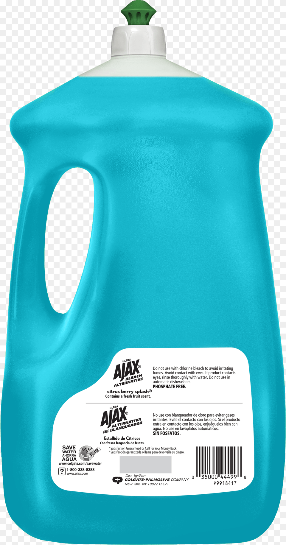 Ajax Ultra Triple Action Liquid Dish Soap Bleach Alternative Bottle, Jug, Water Jug, Business Card, Paper Png