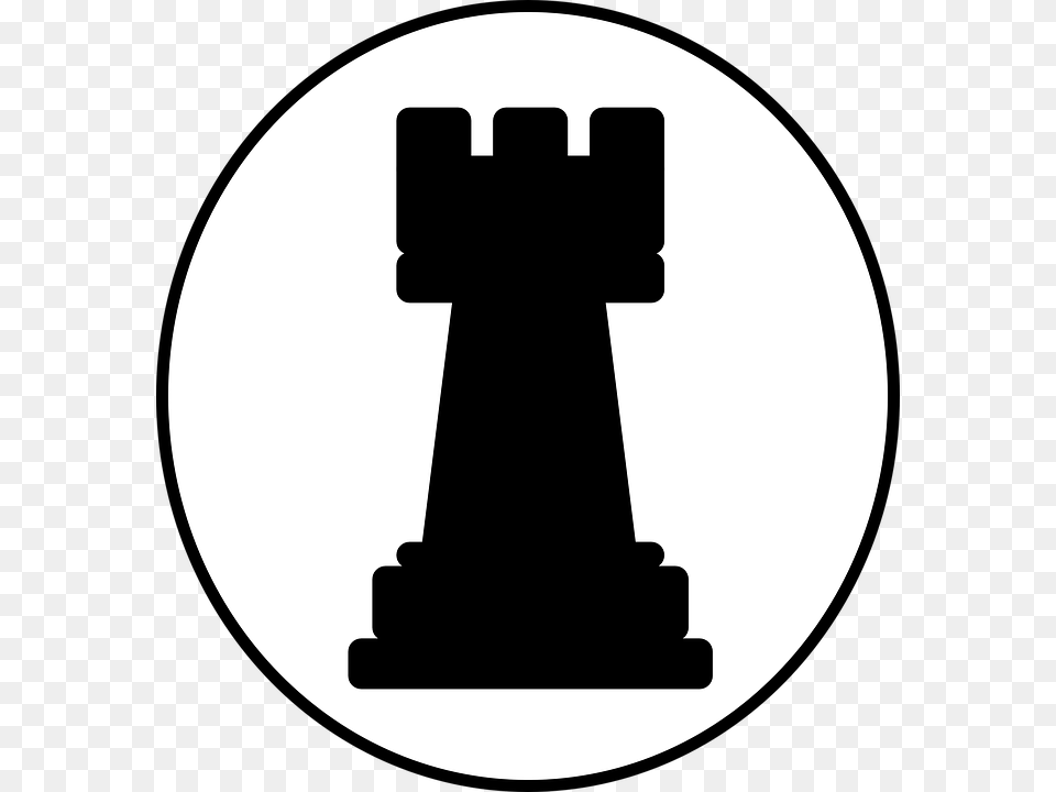 Ajedrez Torre Juego Crculo Silueta Negro Rook Chess Piece Clipart Png Image