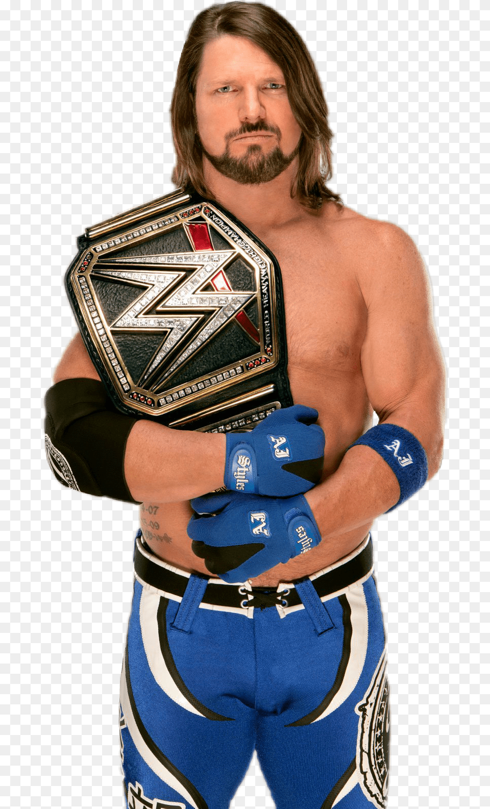 Ajstyles Wwe Styles Aj Champion Wrestling Wrestler Wwe Aj Styles Wwe Champion, Glove, Clothing, Accessories, Adult Free Png