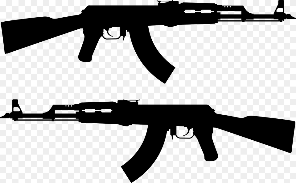 Ak 47 Rifle Silhouette, Firearm, Gun, Weapon, Machine Gun Free Png