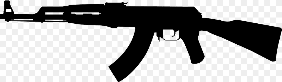 Ak 47 Silhouette, Gray Free Transparent Png