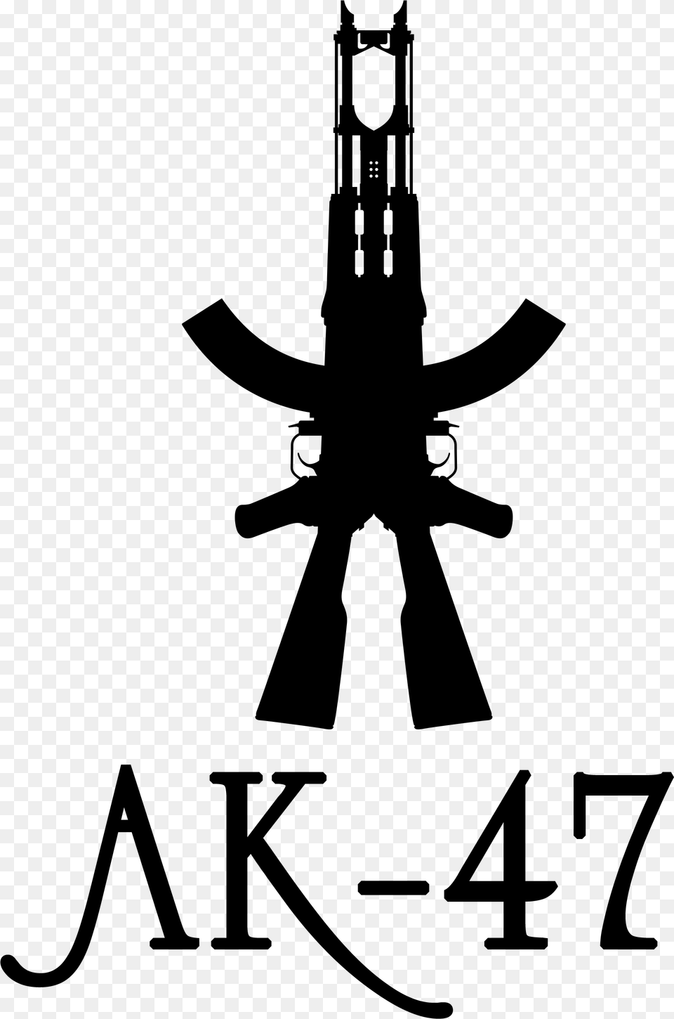 Ak 47 Tattoo Firearm Silhouette Honda Ak 47 Silhouette, Gray Png