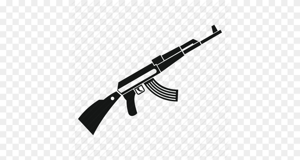 Ak Army Gun Kalashnikov Military Rifle Weapon Icon, Firearm, Machine Gun, Shotgun Png