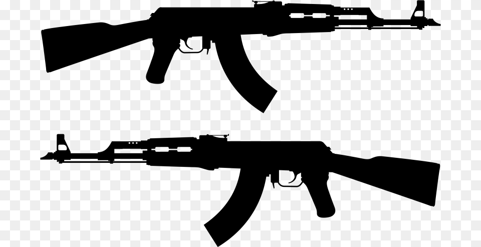 Ak Rifle Silhouette Ak 47 Silhouette, Firearm, Gun, Weapon, Machine Gun Png Image