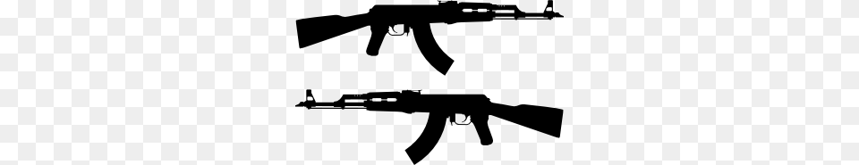 Ak Rifle Silhouette Clip Art, Firearm, Gun, Weapon, Machine Gun Free Png Download