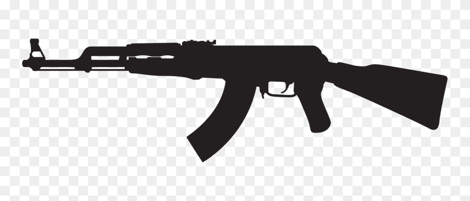 Ak Silhouette, Firearm, Gun, Rifle, Weapon Png