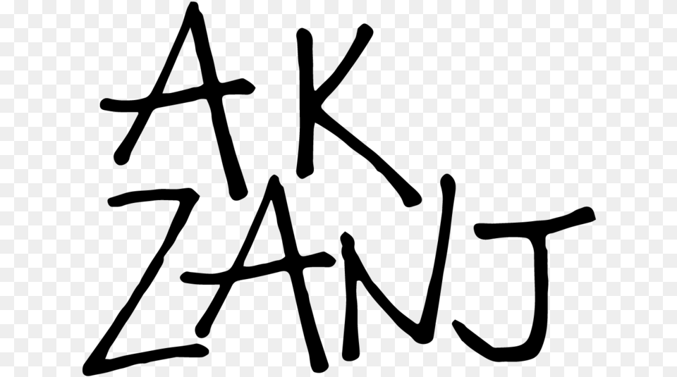Ak Zanj Logo Black Calligraphy, Gray Free Png Download