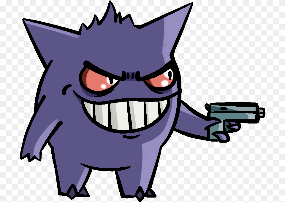 Aka Lo Fi A Friendly Little Gengar I Drew Cartoon, Firearm, Weapon, Baby, Person Free Png Download