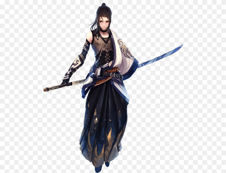 Akai Katana, Sword, Weapon, Adult, Female Png