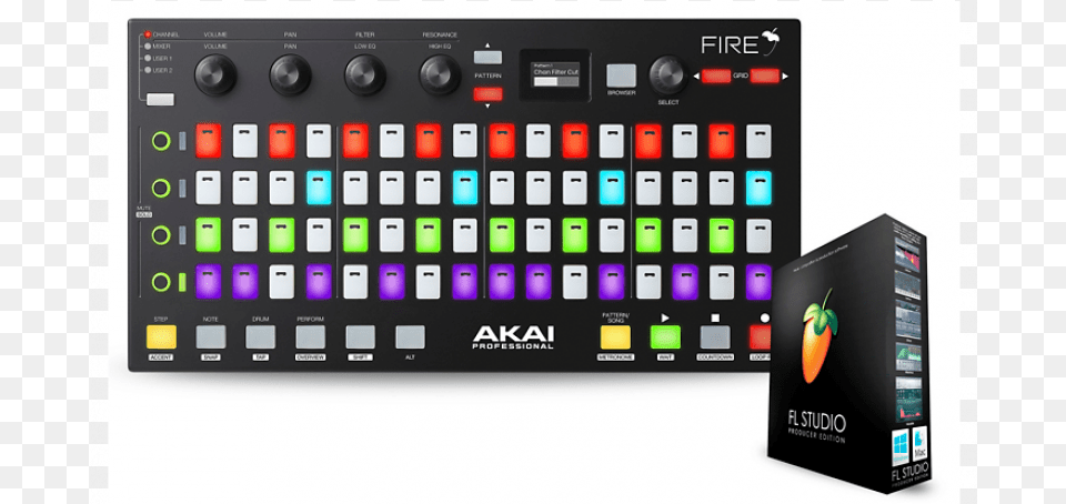 Akai Professional Fire Fl Studio Controller With Fl Akai Fire Fl Studio, Computer, Computer Hardware, Computer Keyboard, Electronics Free Png
