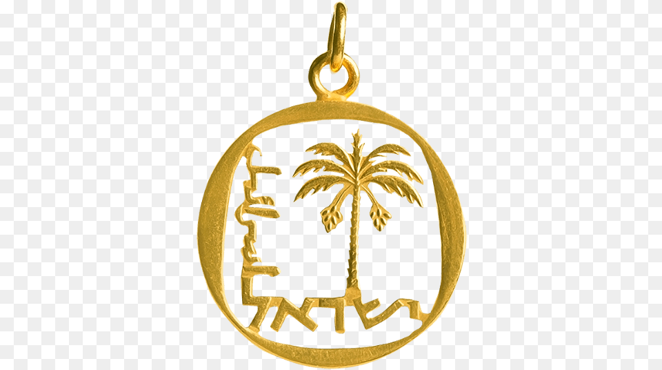 Akarya Hand Cut Coins Israeli Date Palm Tree Arunny Jewerly Collection Locket, Accessories, Gold, Pendant, Chandelier Png Image
