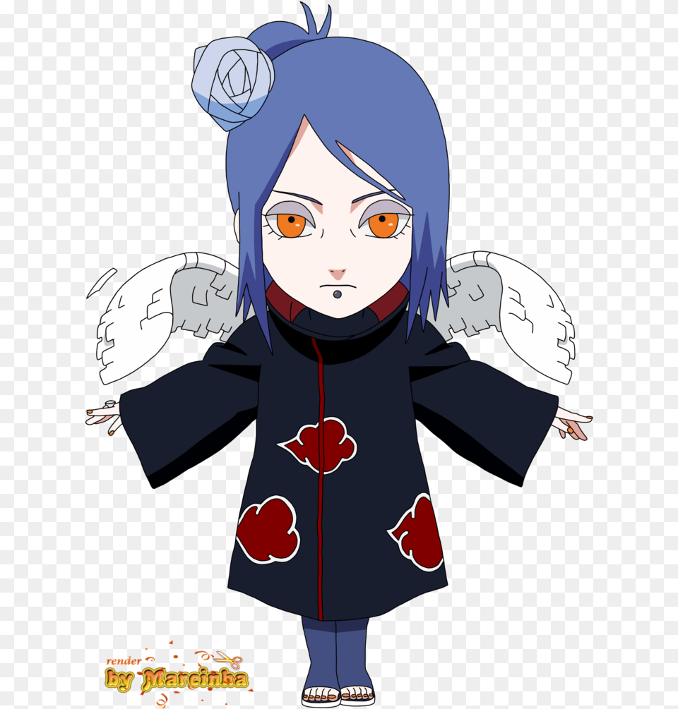 Akatsuki Akacukinarutonaruto Naruto Painkonankonan Chibi Konan, Book, Comics, Publication, Baby Free Png Download