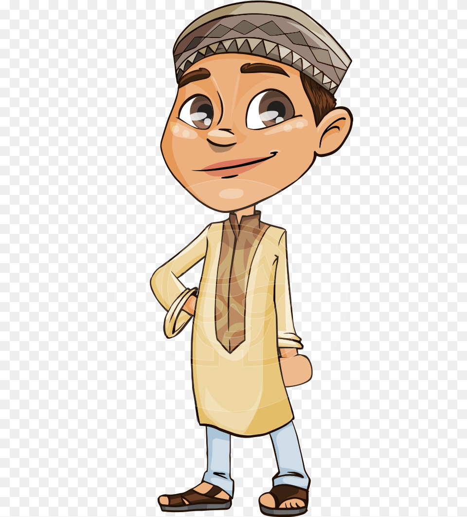 Akeem The Wise Arabic Boy Arabic Boy Cartoon, Clothing, Coat, Baby, Book Free Png Download